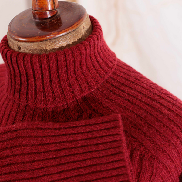 Ribbed Lambswool Polo Neck