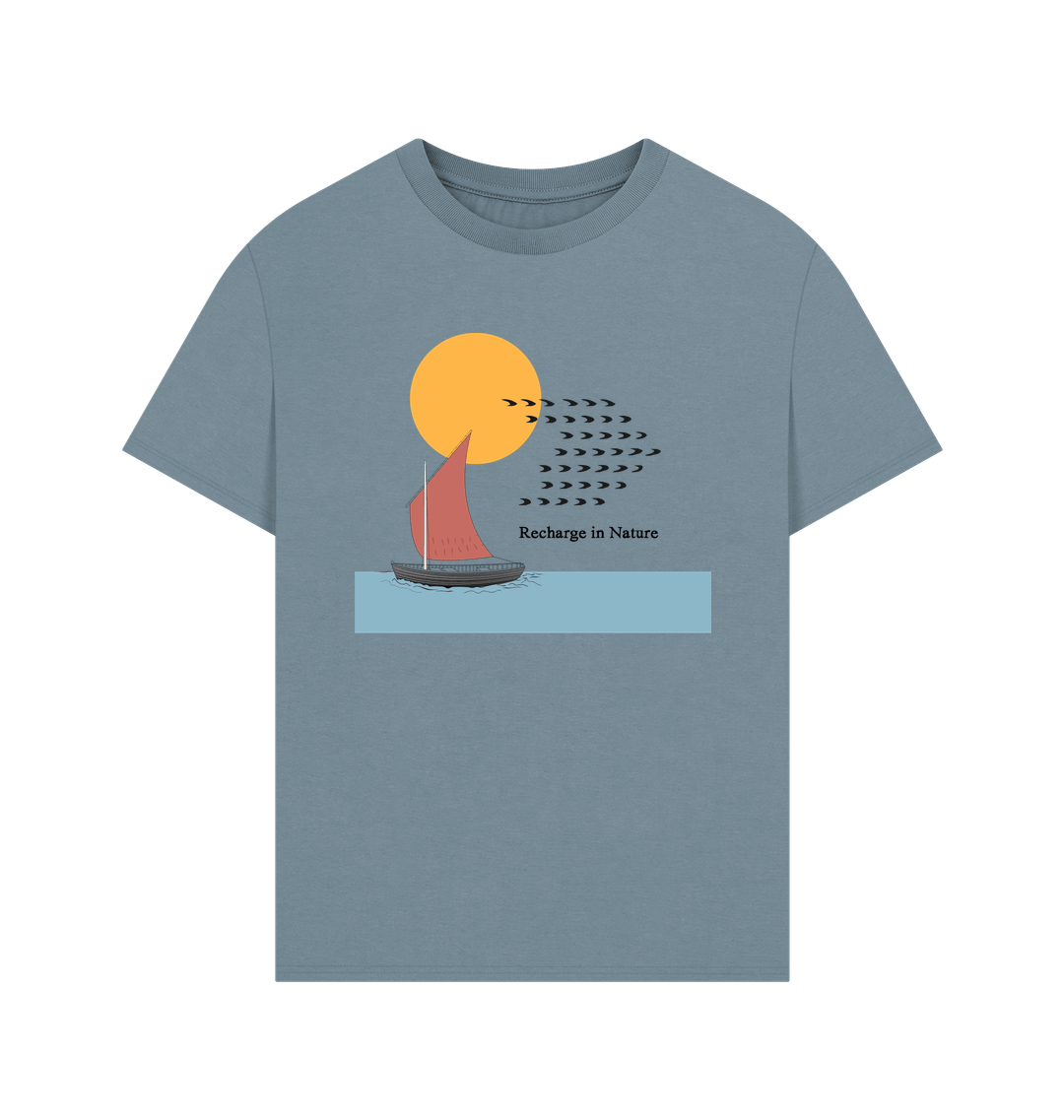Stone Blue Printed T-shirt