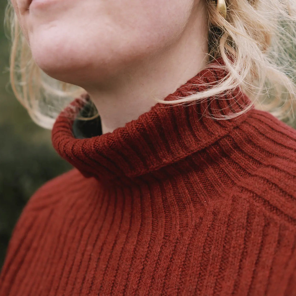 Ribbed Lambswool Polo Neck
