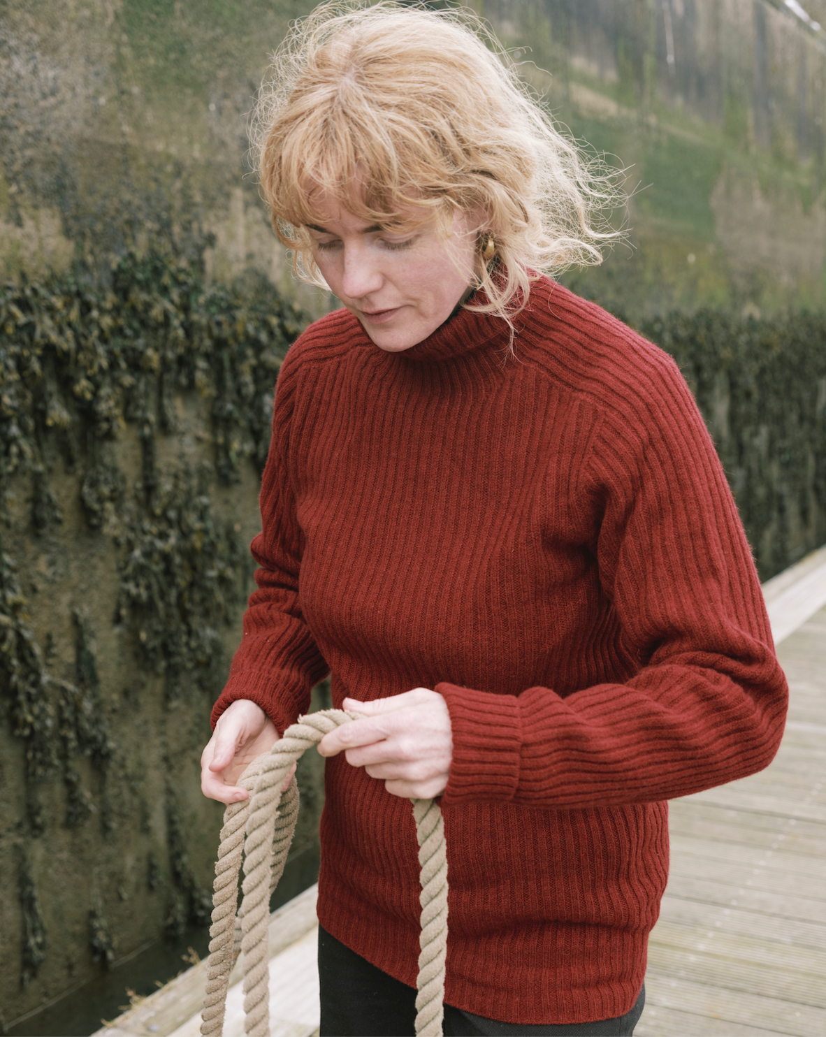Ribbed Lambswool Polo Neck