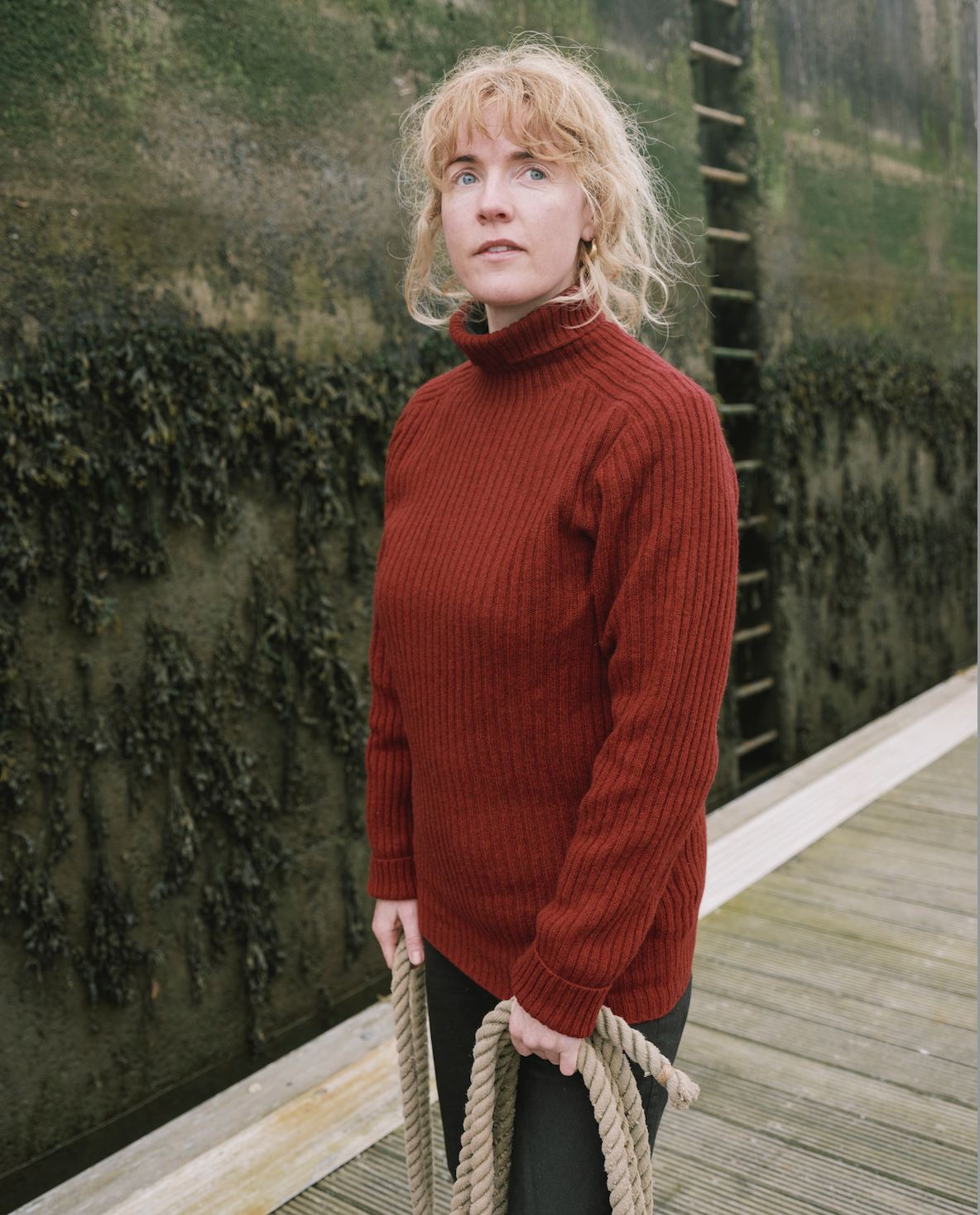Ribbed Lambswool Polo Neck