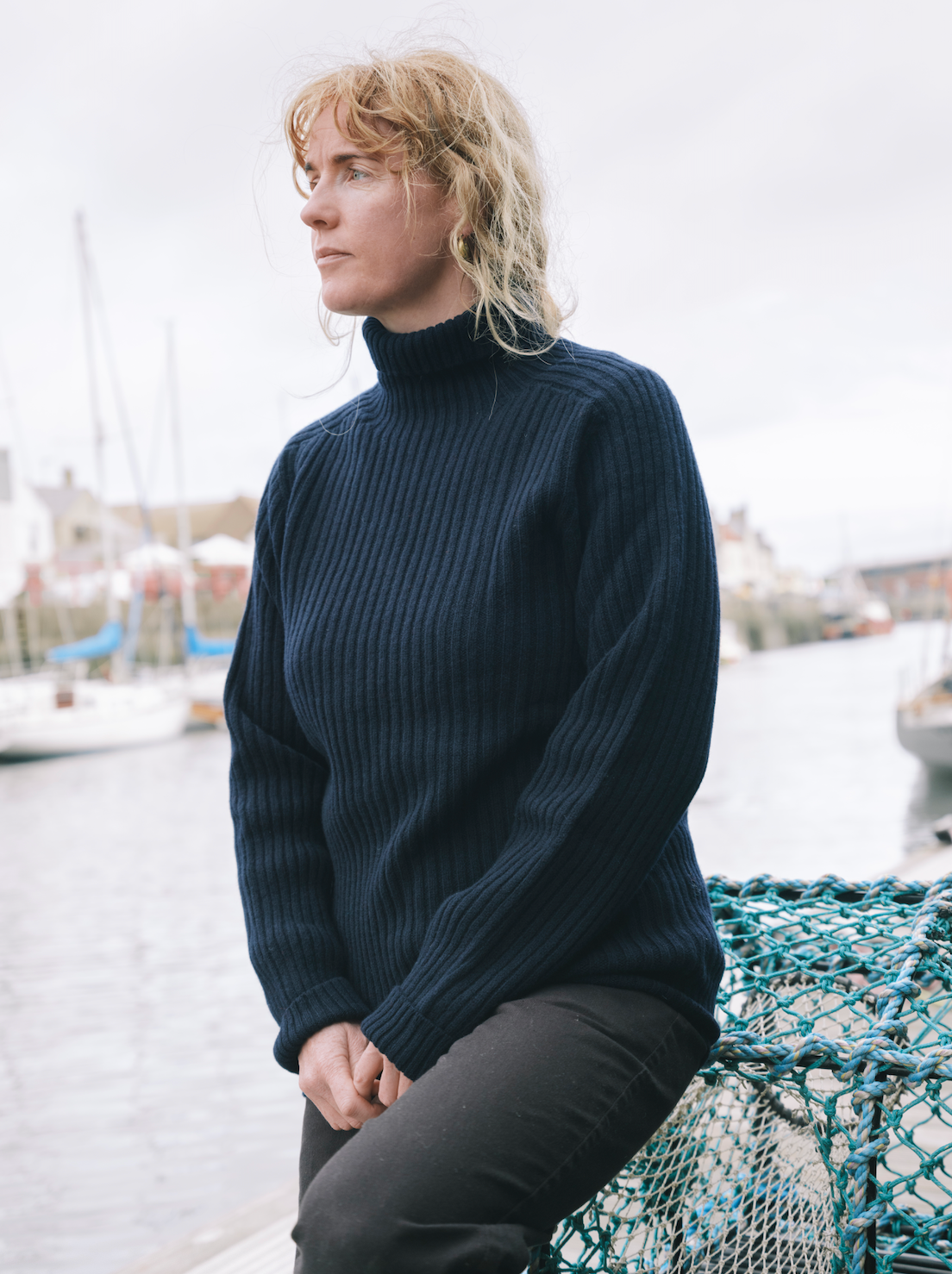 Ribbed Lambswool Polo Neck