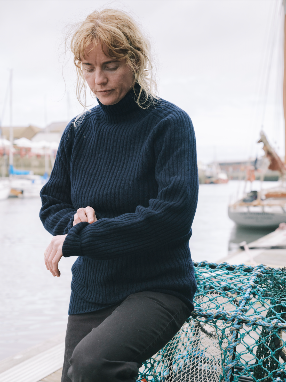 Ribbed Lambswool Polo Neck