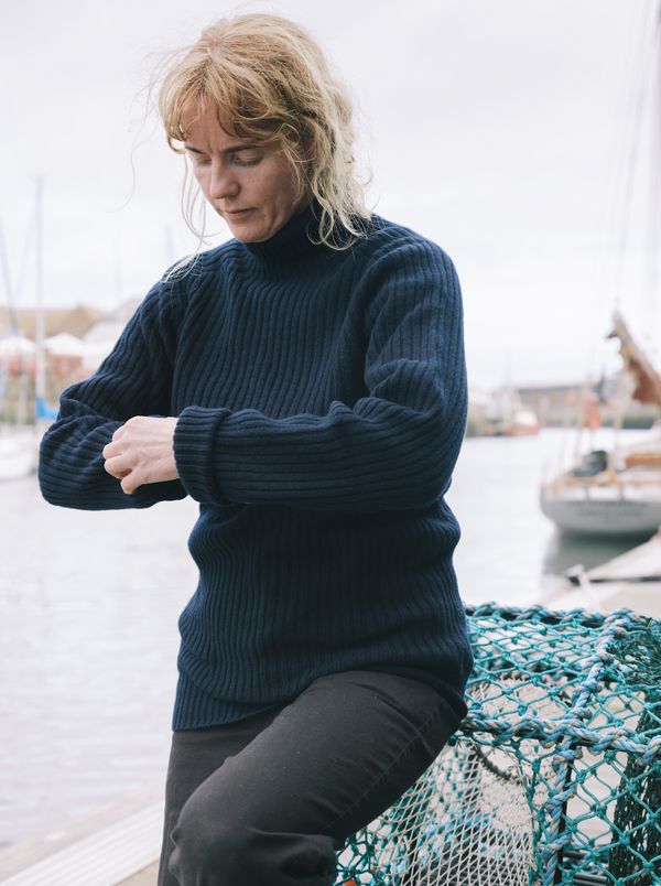 Ribbed Lambswool Polo Neck