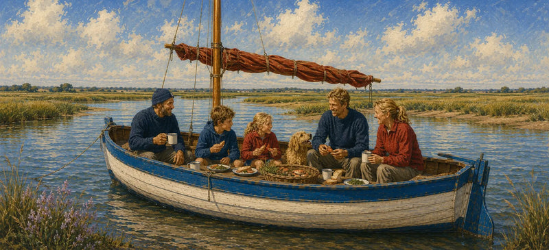 A family sailing day on the North Norfolk salt marshes