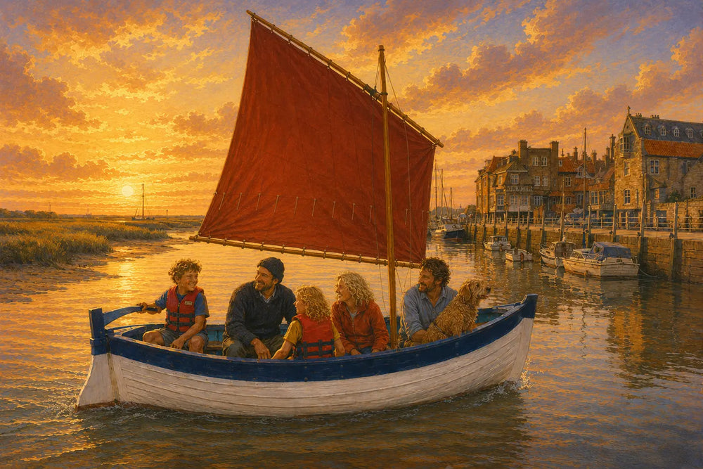 And as the sun dips low over the dunes, they sail home full of stories of the sea.
