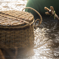 Handwoven coastal foraging basket